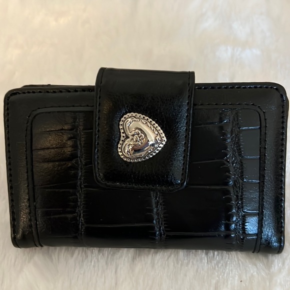 EUC Black card case Croco also Brighton Black Croco Twister Photo Album/Card - Picture 2 of 7